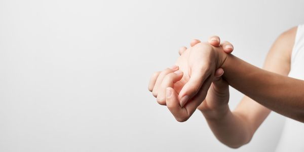 a woman checking her wrists