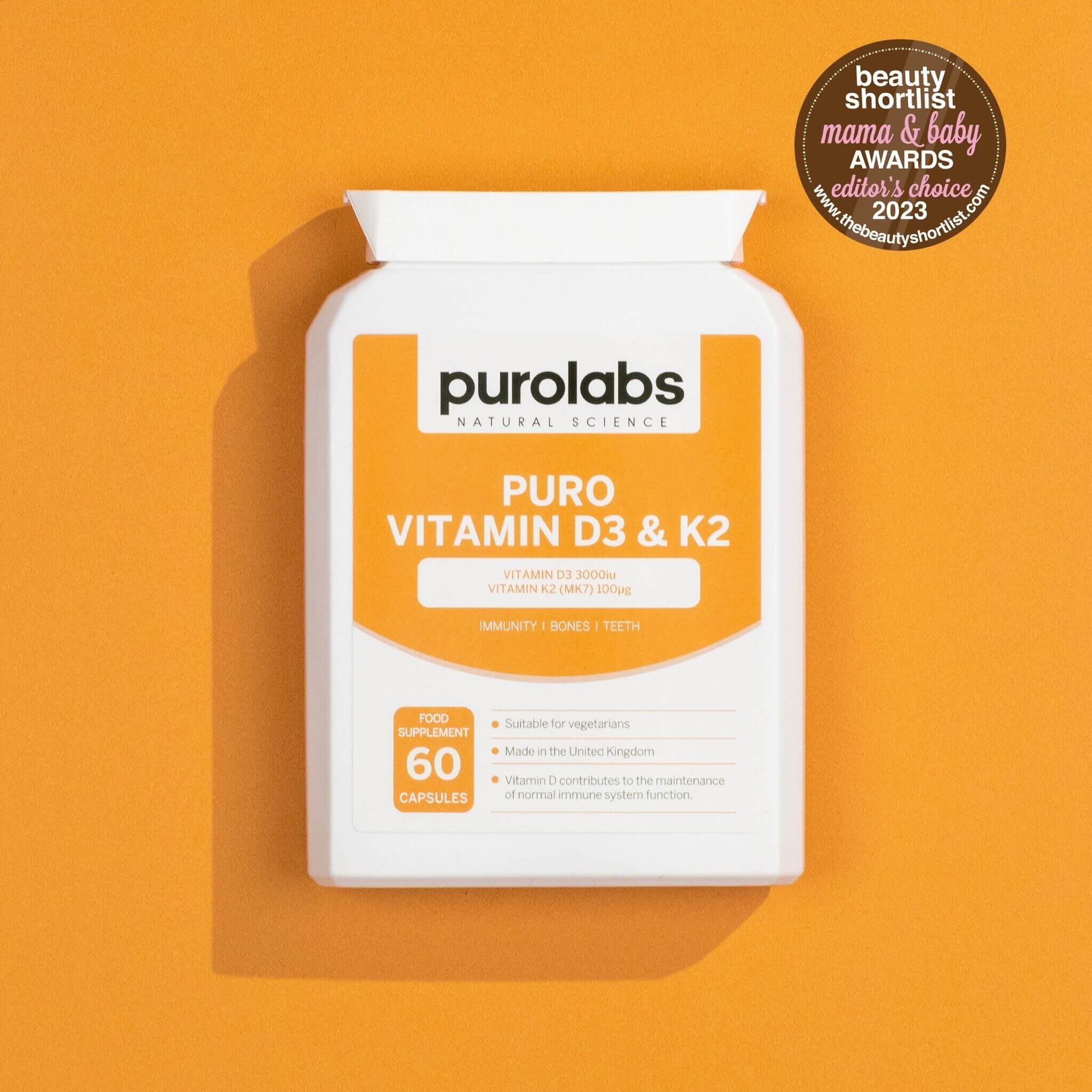 Puro Vitamin D & K2 | Immunity Supplement | Purolabs Nutrition